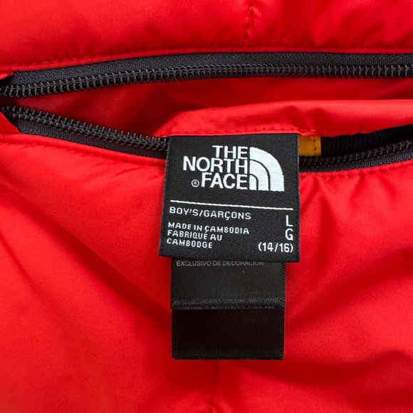 The North Face Burgundy Puffer Jacket - Reversible Size Youth Large - Picture 5 of 8